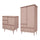 Commode 3 tiroirs et armoire 2 portes Wood Luck Babushka Rose