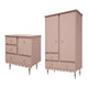 Commode 3 tiroirs et armoire 2 portes Wood Luck Babushka Rose
