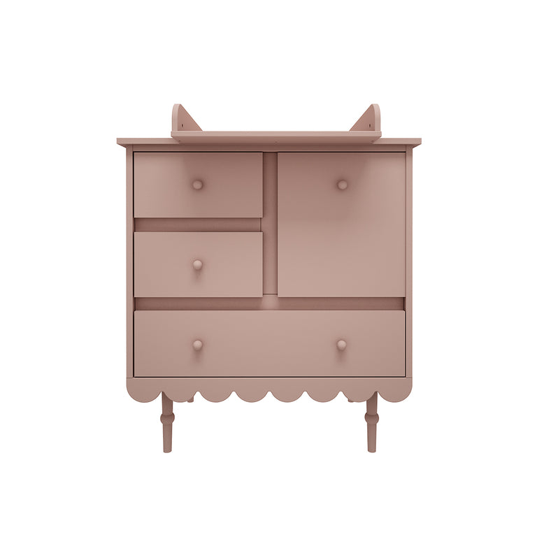 Chambre complète lit évolutif 70x140 commode à langer et armoire 2 portes Wood Luck Babushka Rose - vue 3