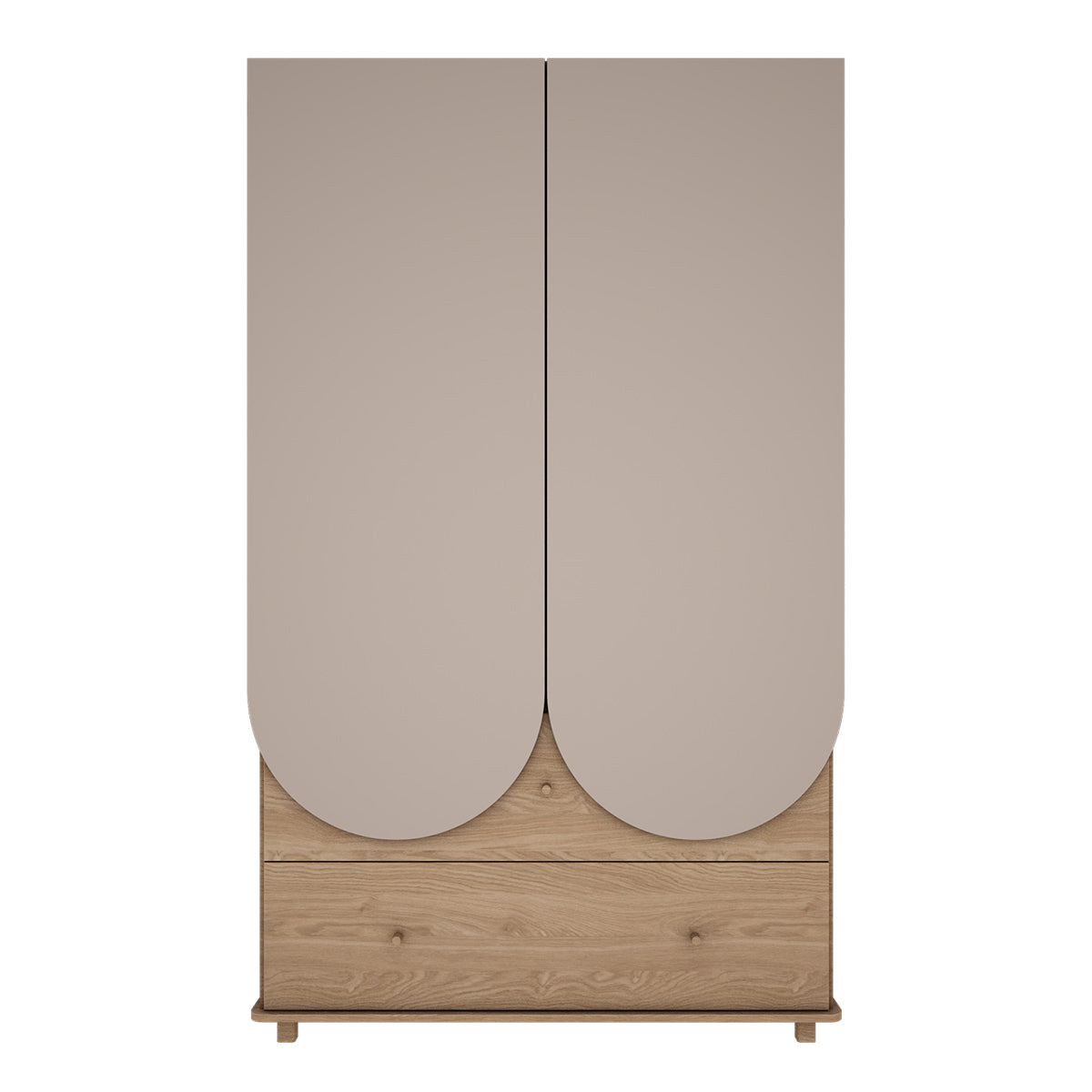 Lit évolutif 70x140 et armoire 2 portes 2 tiroirs Wood Luck Bloom Cachemire et Bois - vue 6