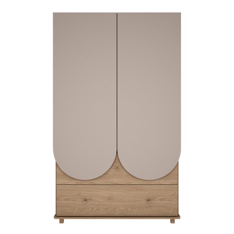 Commode 3 tiroirs et armoire 2 portes 2 tiroirs Wood Luck Bloom - Cachemire et Bois - vue 3
