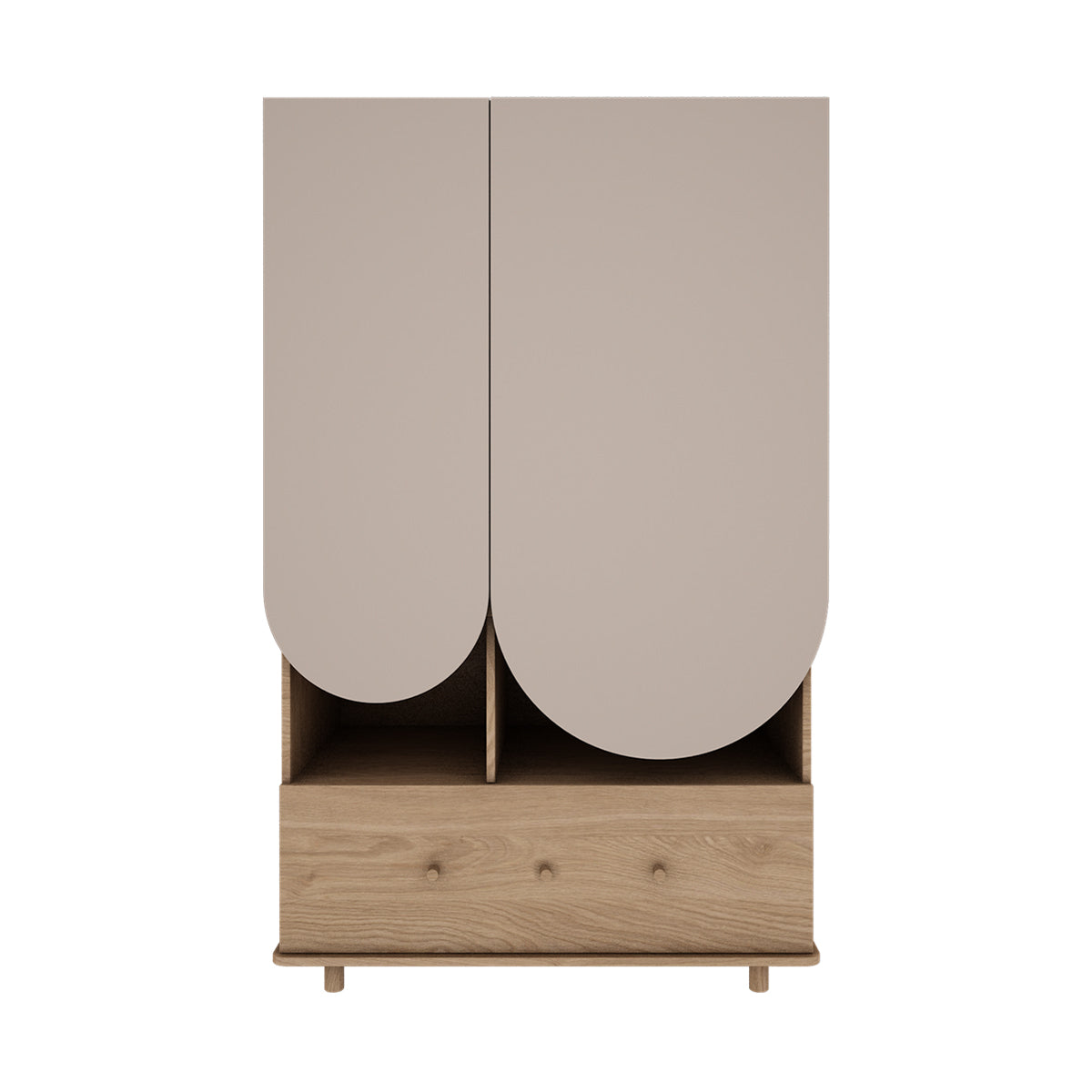 Lit évolutif 70x140 et armoire 2 portes 1 tiroir Wood Luck Bloom Cachemire et Bois - vue 6
