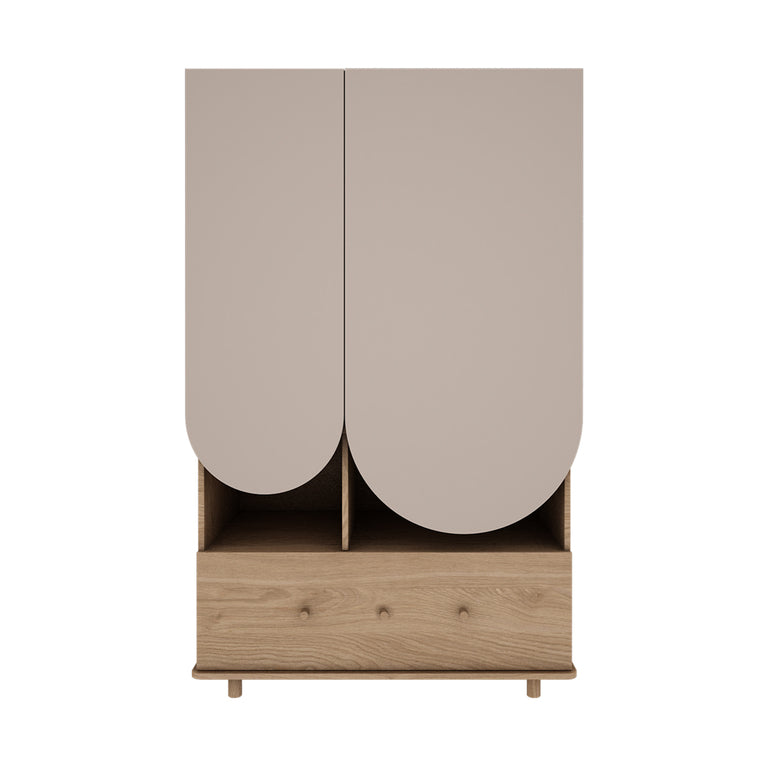 Armoire 2 portes 1 tiroir Wood Luck Bloom - Cachemire et Bois - vue 2