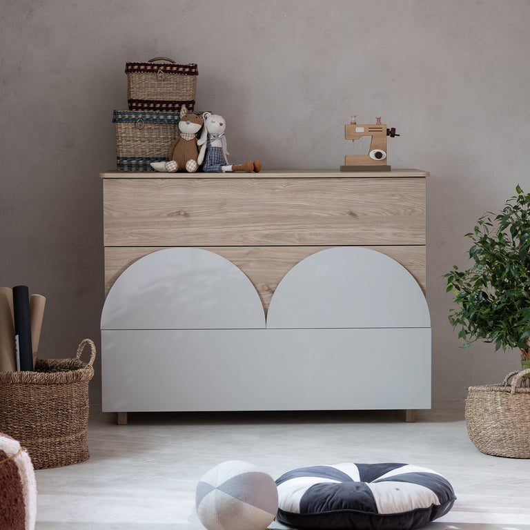 Commode 3 tiroirs et armoire 2 portes 1 tiroir Wood Luck Bloom - Cachemire et Bois - vue 4