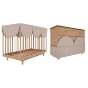 Lit évolutif 70x140 et commode 3 tiroirs Wood Luck Bloom Cachemire et Bois