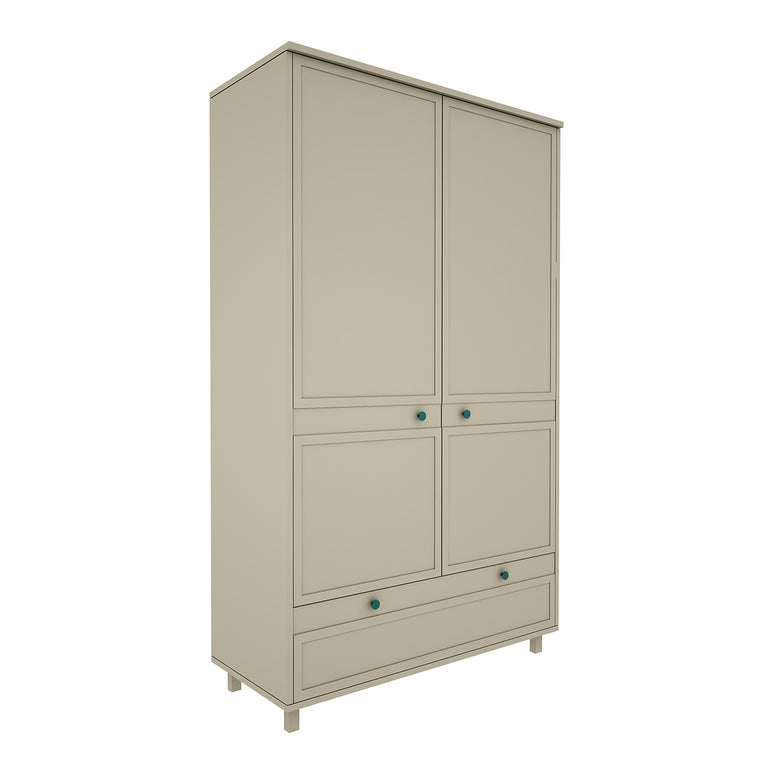 Armoire 2 portes 1 tiroir Wood Luck Gabriel - Vert Eucalyptus