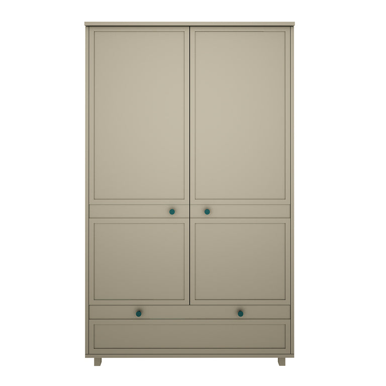 Armoire 2 portes 1 tiroir Wood Luck Gabriel - Vert Eucalyptus - vue 2