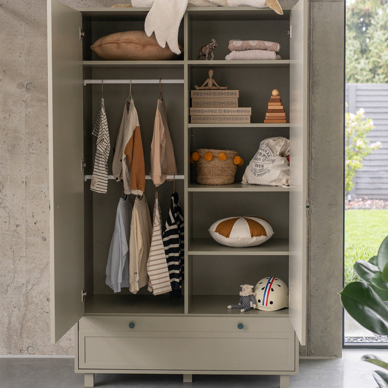 Chambre complète lit évolutif 70x140 commode à langer et armoire 2 portes Wood Luck Gabriel - Vert Eucalyptus - vue 8