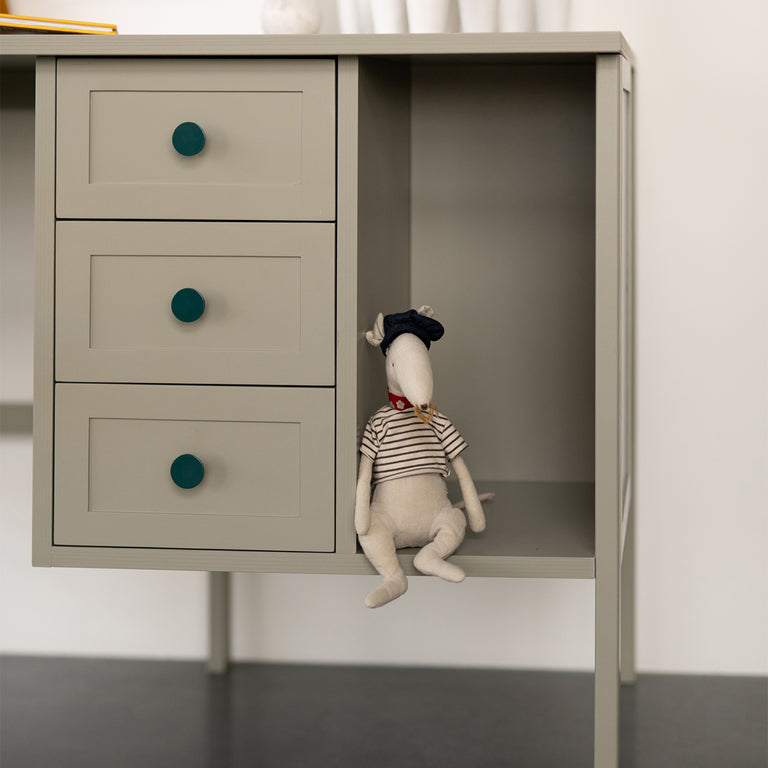 Bureau 3 tiroirs Wood Luck Gabriel - Vert Eucalyptus - vue 5