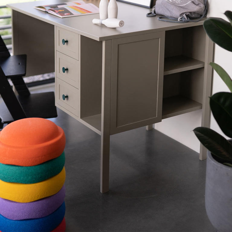 Bureau 3 tiroirs Wood Luck Gabriel - Vert Eucalyptus - vue 6