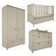 Chambre complète lit évolutif 70x140 commode à langer et armoire 2 portes Wood Luck Gabriel - Vert Eucalyptus