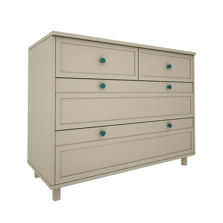 Commode 4 tiroirs Wood Luck Gabriel - Vert Eucalyptus