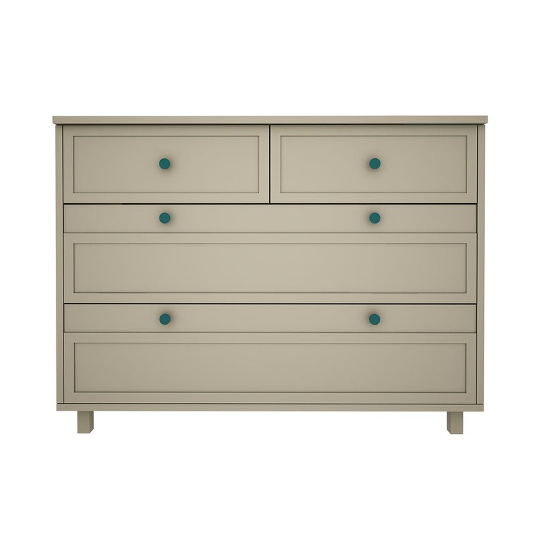 Lit évolutif 70x140 et commode 4 tiroirs Wood Luck Gabriel - Vert Eucalyptus - vue 3