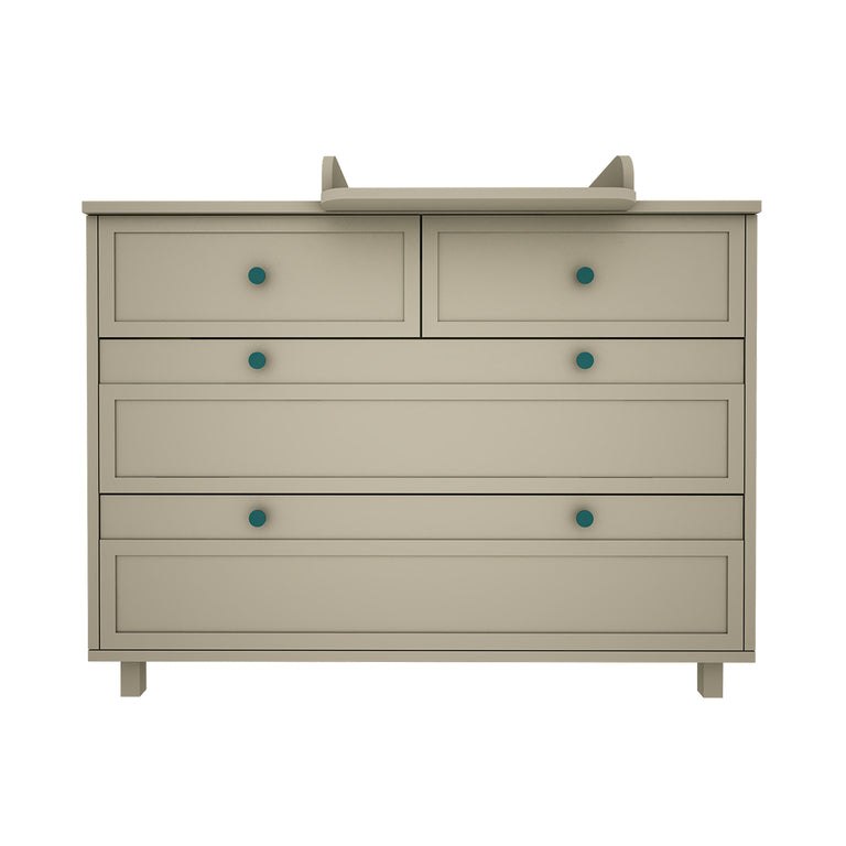 Chambre complète lit évolutif 70x140 commode à langer et armoire 2 portes Wood Luck Gabriel - Vert Eucalyptus - vue 3