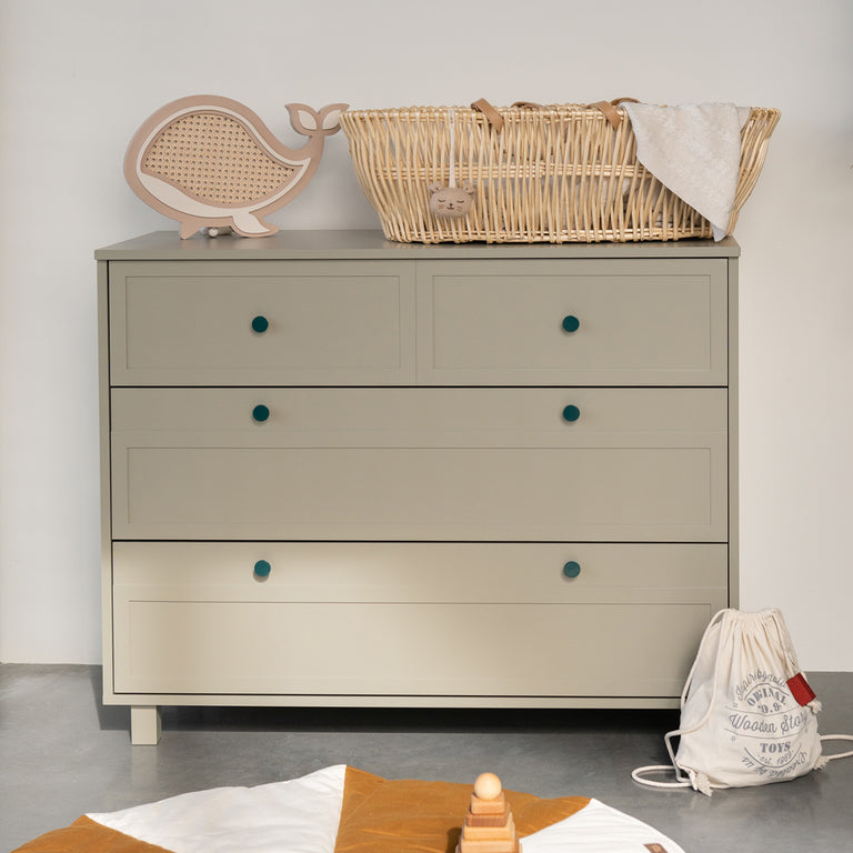 Lit évolutif 70x140 et commode 4 tiroirs Wood Luck Gabriel - Vert Eucalyptus - vue 5