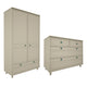 Commode 4 tiroirs et armoire 2 portes Wood Luck Gabriel - Vert Eucalyptus