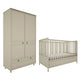 Lit évolutif 70x140 et armoire 2 portes Wood Luck Gabriel - Vert Eucalyptus