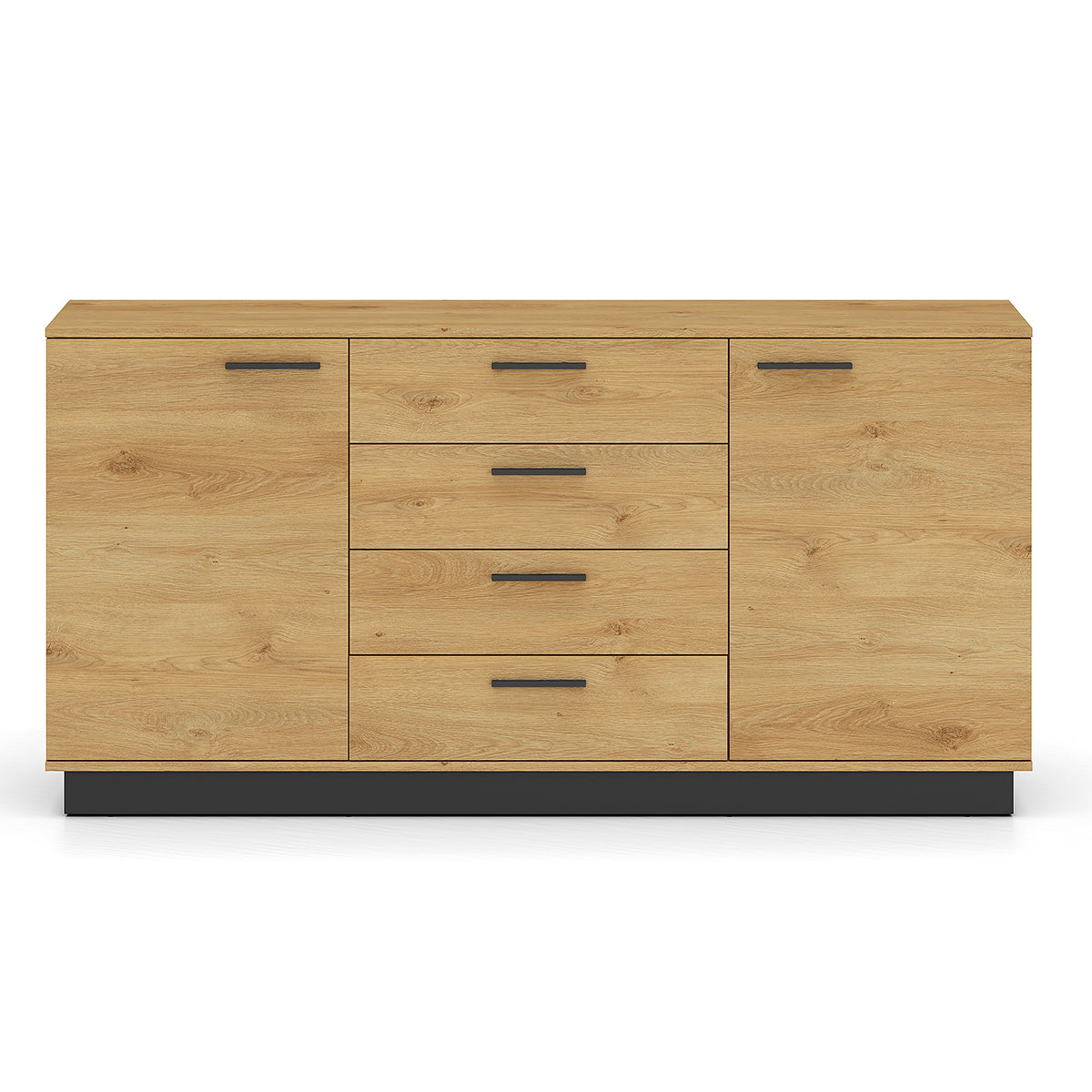 Buffet 2 portes 4 tiroirs Ysia Bois et Noir - vue 3