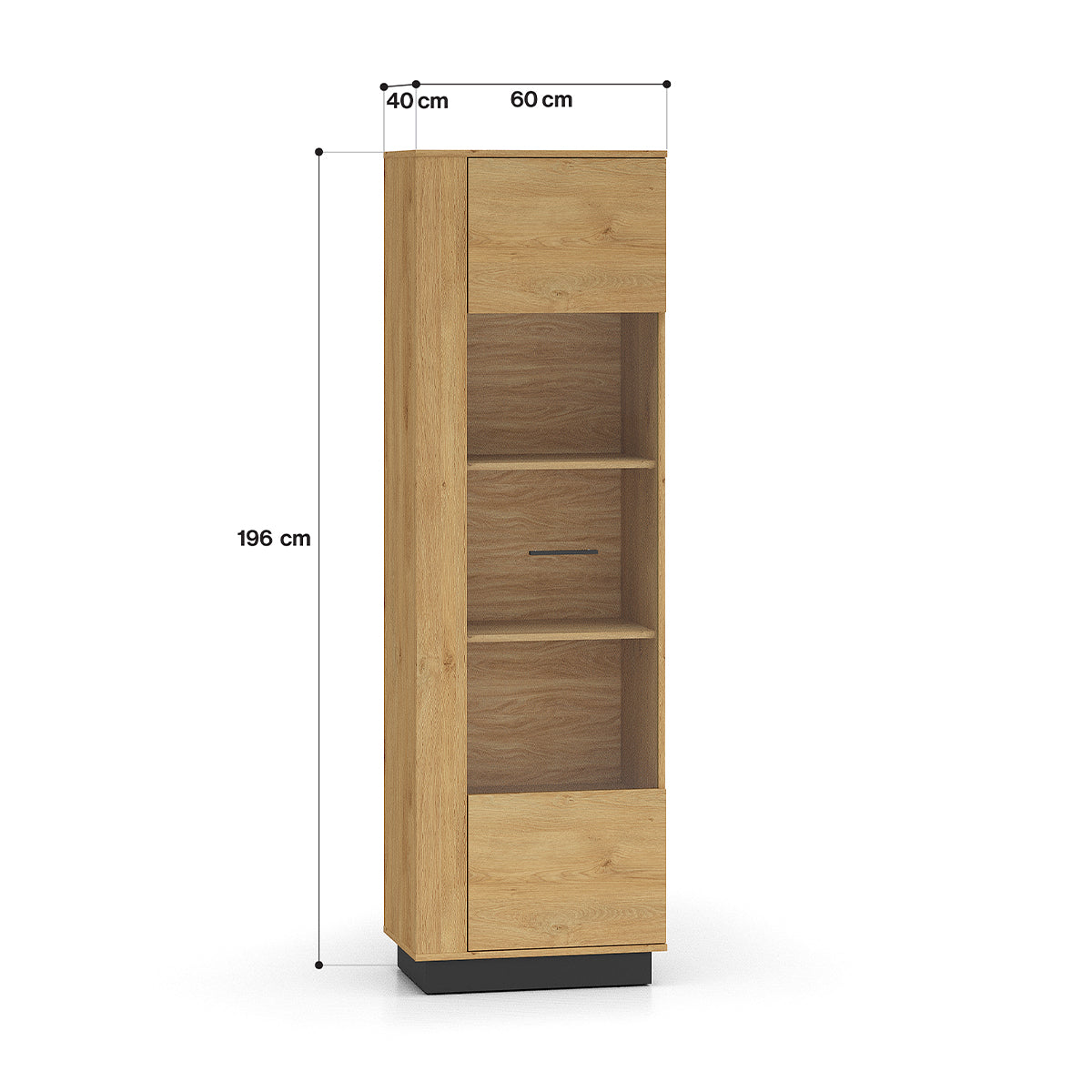 Vitrine 1 porte Ysia Bois et Noir - vue 5