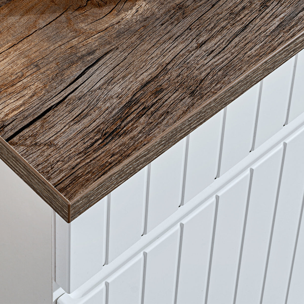 Ensemble meuble simple vasque 100cm et colonne Zelie Blanc et Bois - vue 7