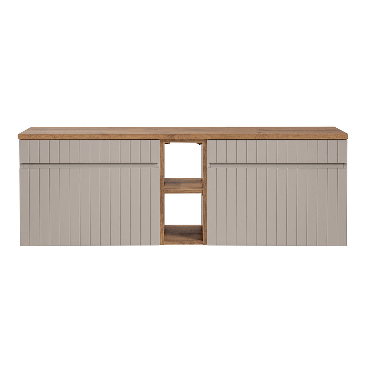 Meuble sous-vasque 140cm 2 niches Zelie Cachemire et Bois - vue 3