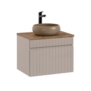 Meuble simple vasque 60cm Zelie Cachemire et Bois