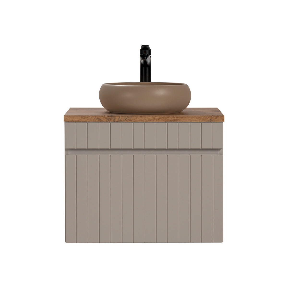 Meuble simple vasque 60cm Zelie Cachemire et Bois - vue 3