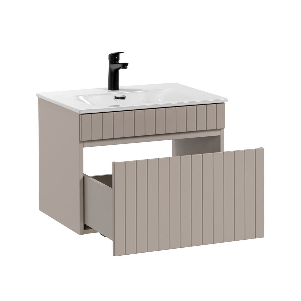 Meuble simple vasque encastrée 60cm Zelie Cachemire - vue 2