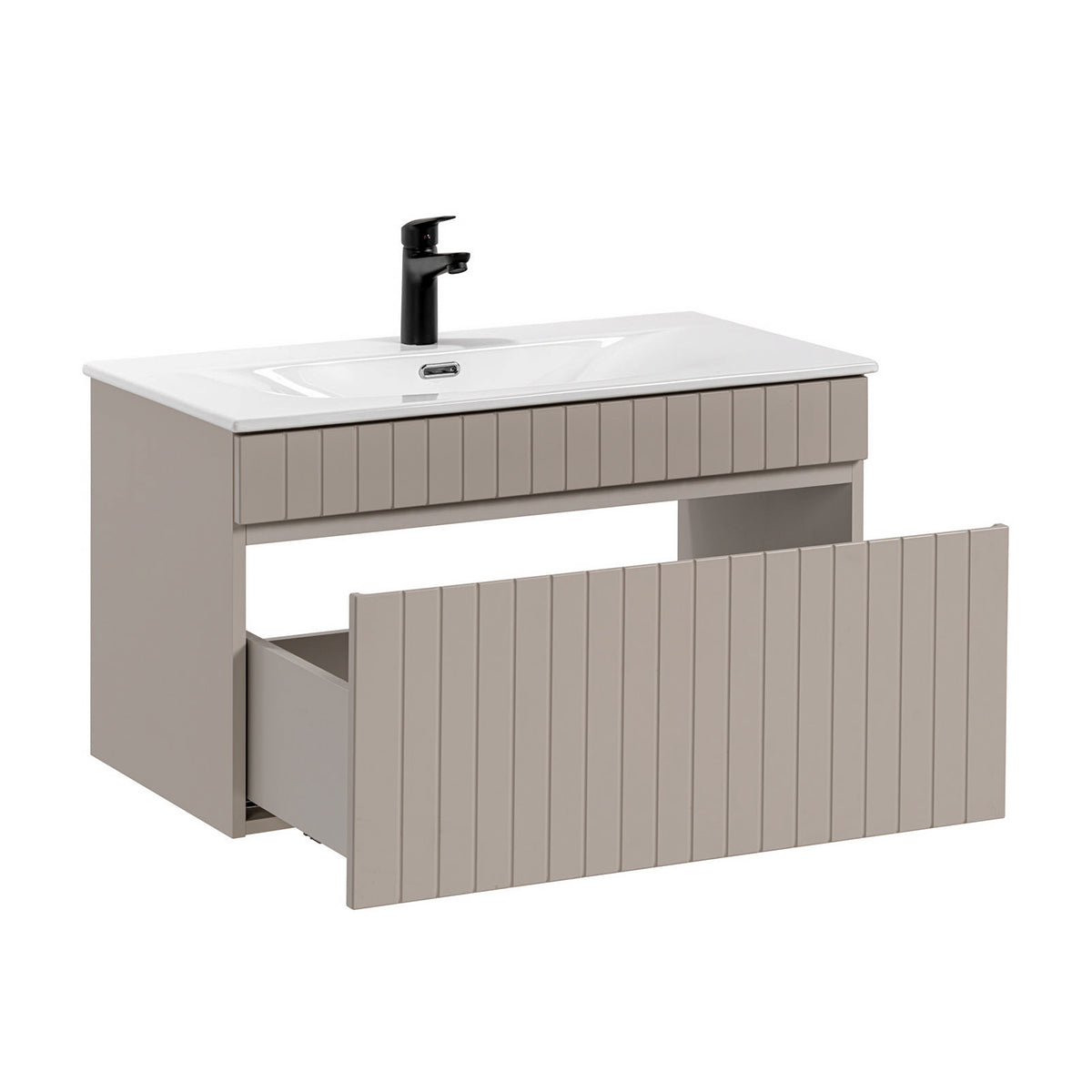 Meuble simple vasque encastrée 80cm Zelie Cachemire - vue 2