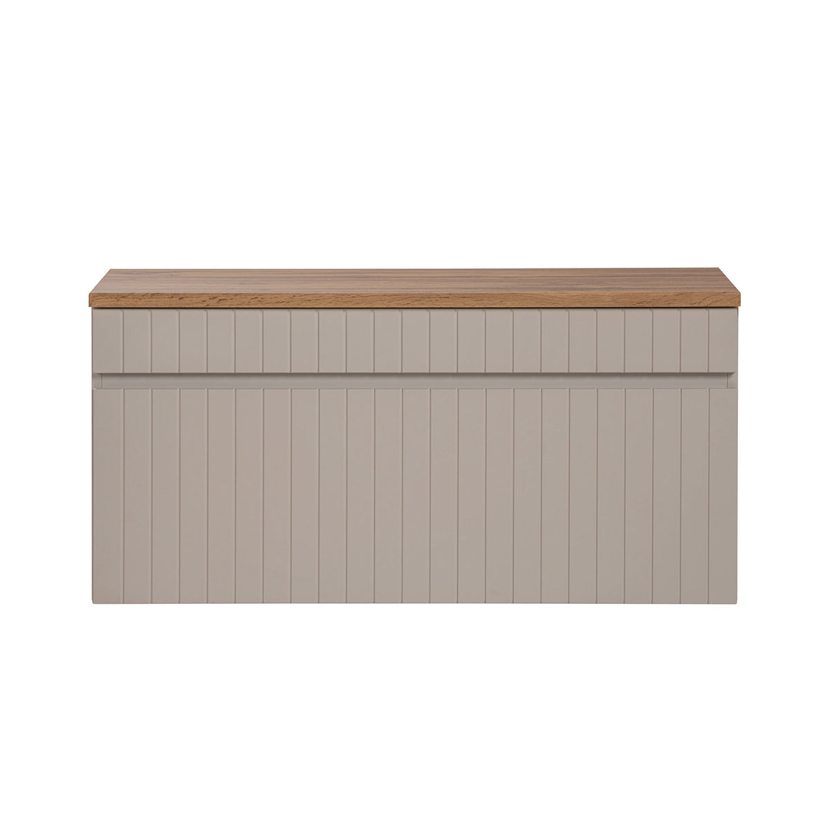 Meuble sous-vasque 100cm plan de toilette Zelie Cachemire et Bois - vue 3