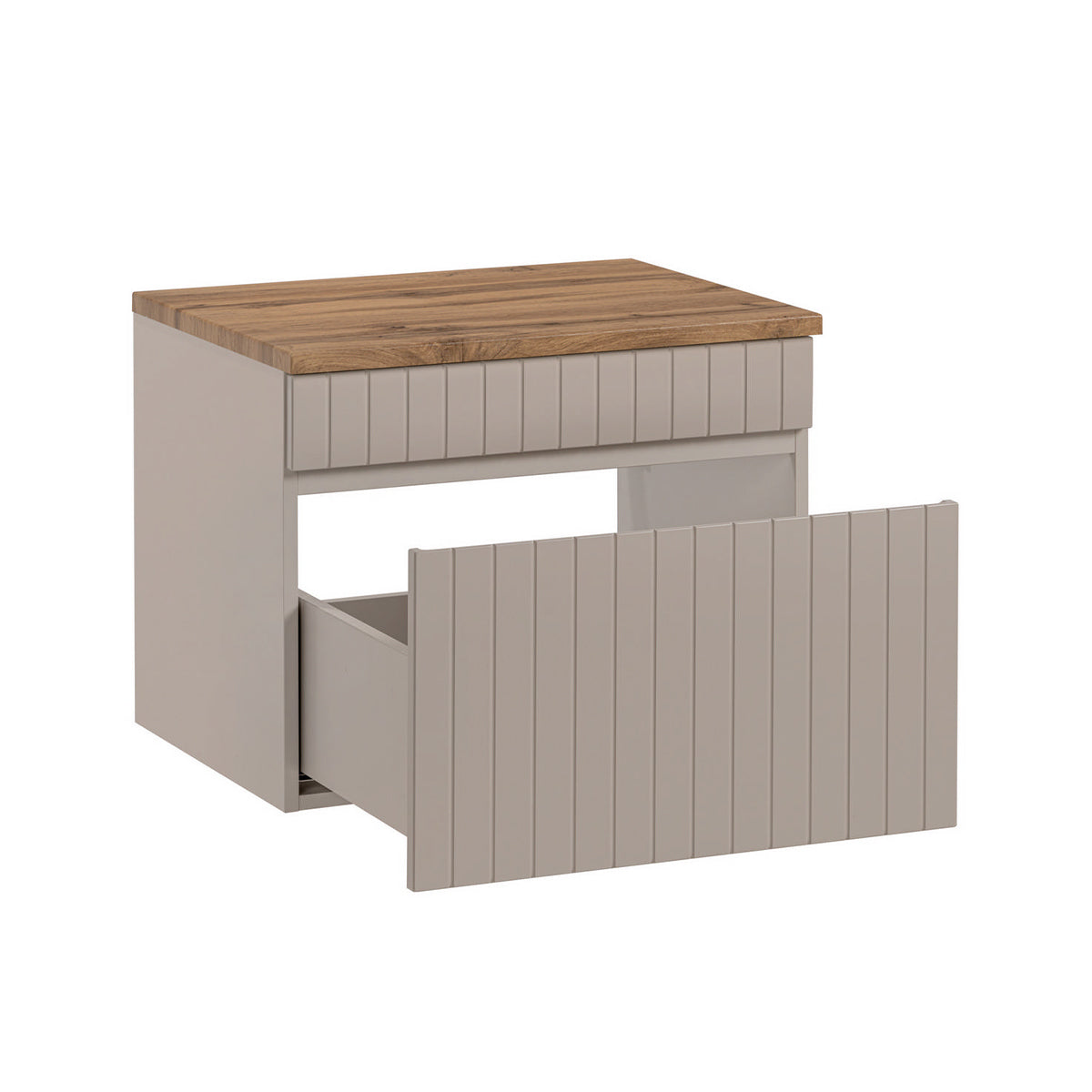 Meuble sous-vasque 60cm plan de toilette Zelie Cachemire et Bois - vue 2