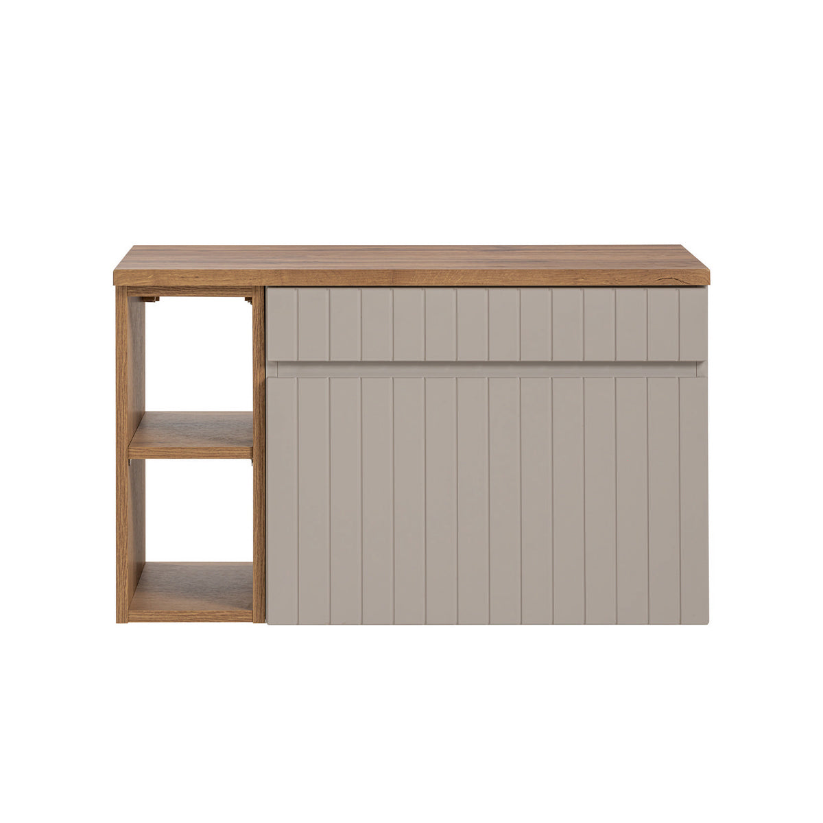 Meuble sous-vasque 80cm 2 niches Zelie Cachemire et Bois - vue 3
