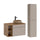 Ensemble meuble simple vasque 80cm 2 niches et colonne Zelie Cachemire et Bois