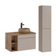 Ensemble meuble simple vasque 80cm 2 niches et colonne Zelie Cachemire et Bois