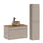 Ensemble meuble simple vasque 80cm et colonne Zelie Cachemire et Bois