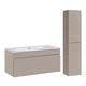 Ensemble meuble simple vasque encastrée 100cm et colonne Zelie Cachemire