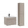 Ensemble meuble simple vasque encastrée 60cm et colonne Zelie Cachemire