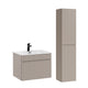 Ensemble meuble simple vasque encastrée 60cm et colonne Zelie Cachemire