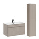 Ensemble meuble simple vasque encastrée 80cm et colonne Zelie Cachemire