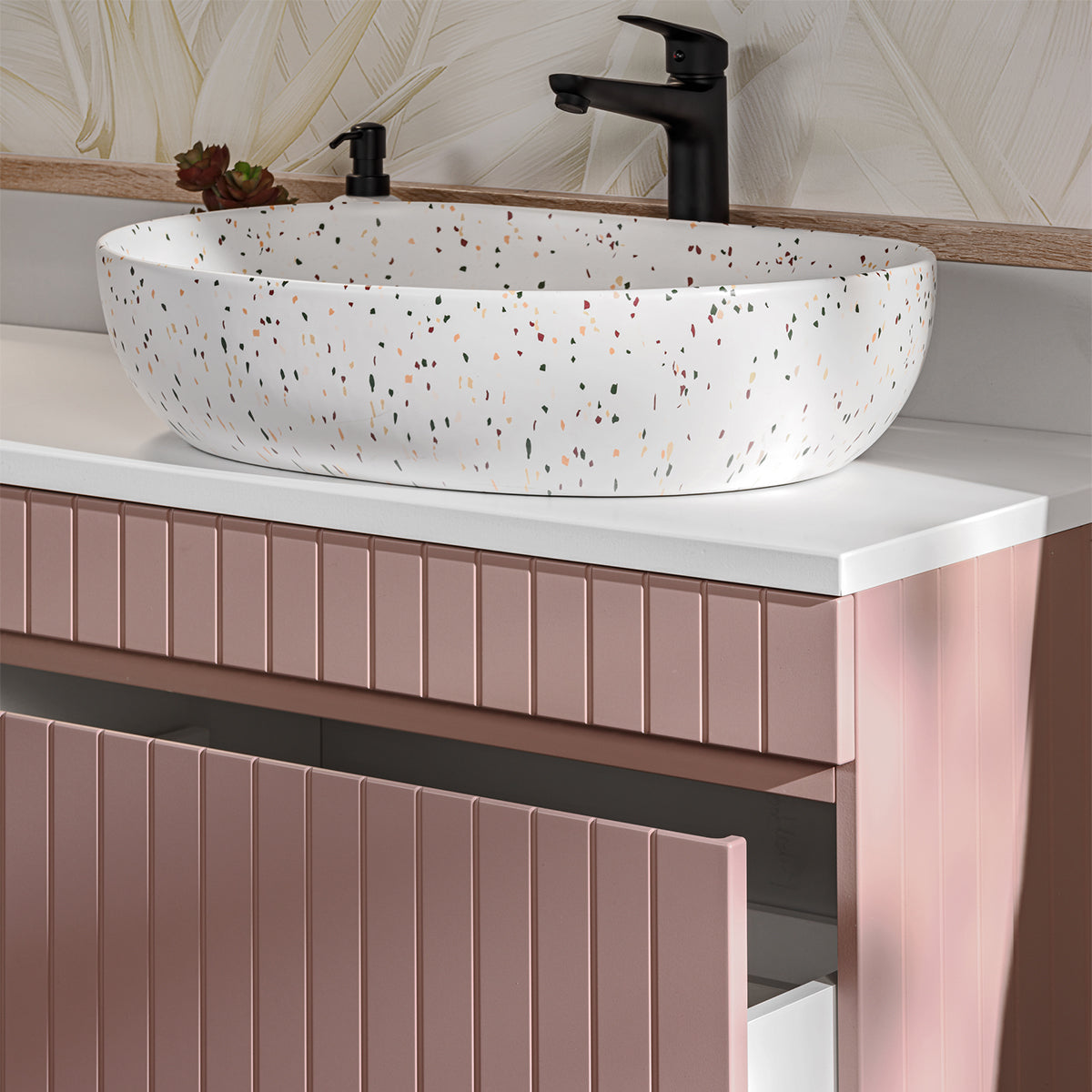 Meuble sous-vasque 80cm Zelie Rose - vue 6