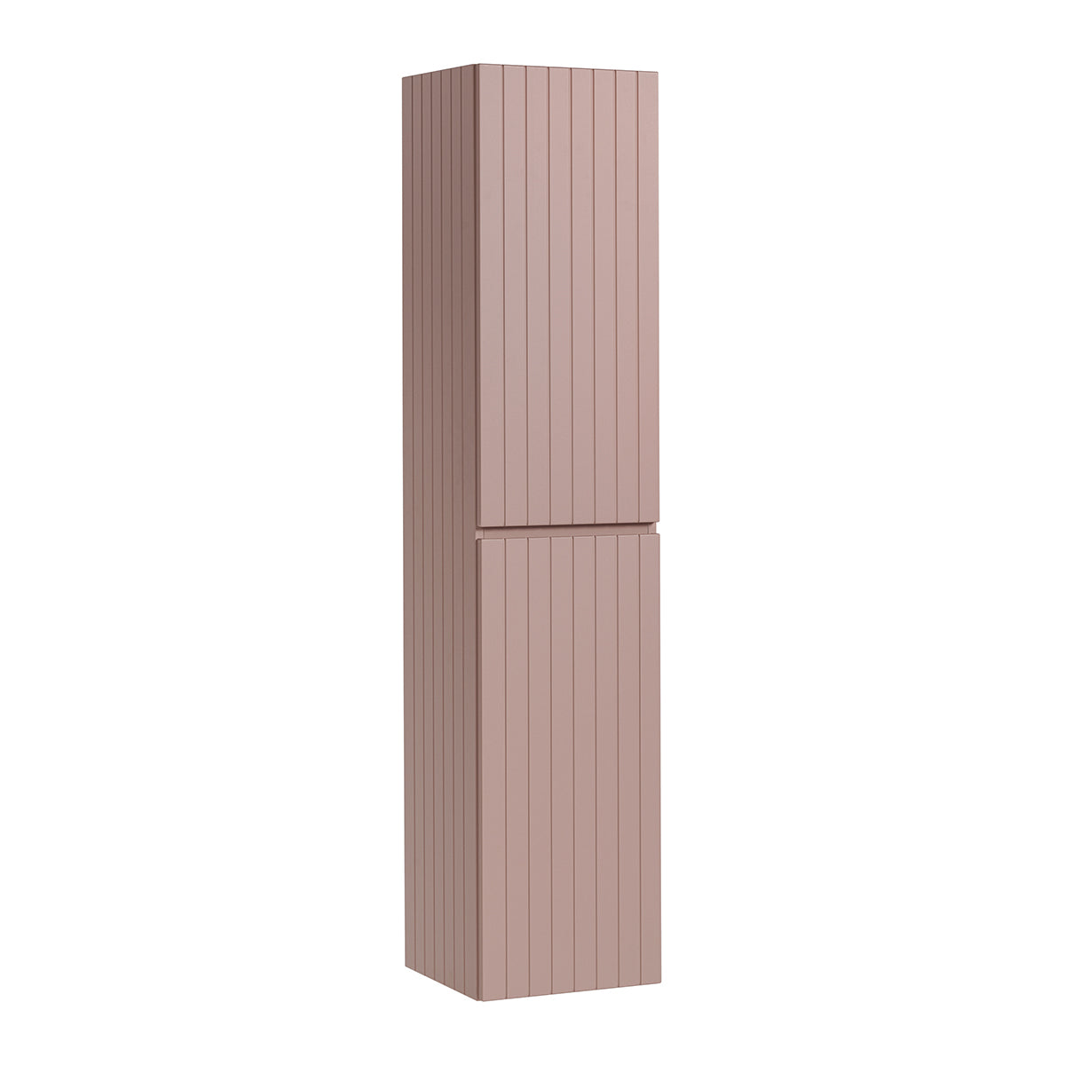 Ensemble meuble simple vasque encastrée 60cm et colonne Zelie Rose - vue 4