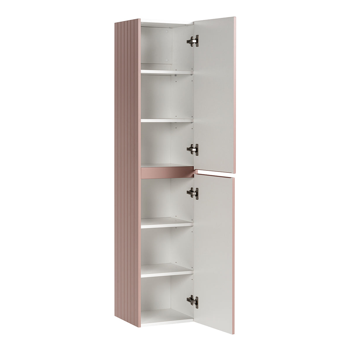 Ensemble meuble simple vasque 100cm et colonne Zelie Rose et Blanc - vue 5