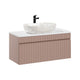 Meuble simple vasque 100cm Zelie Rose et Blanc