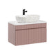 Meuble simple vasque 80cm Zelie Rose et Blanc