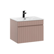 Meuble simple vasque encastrée 60cm Zelie Rose
