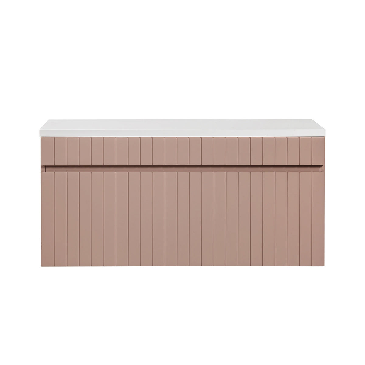 Meuble sous-vasque 100cm plan de toilette Zelie Rose et Blanc - vue 3