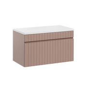 Meuble sous-vasque 80cm plan de toilette Zelie Rose et Blanc