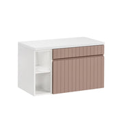 Meuble sous-vasque 80cm 2 niches Zelie Rose et Blanc