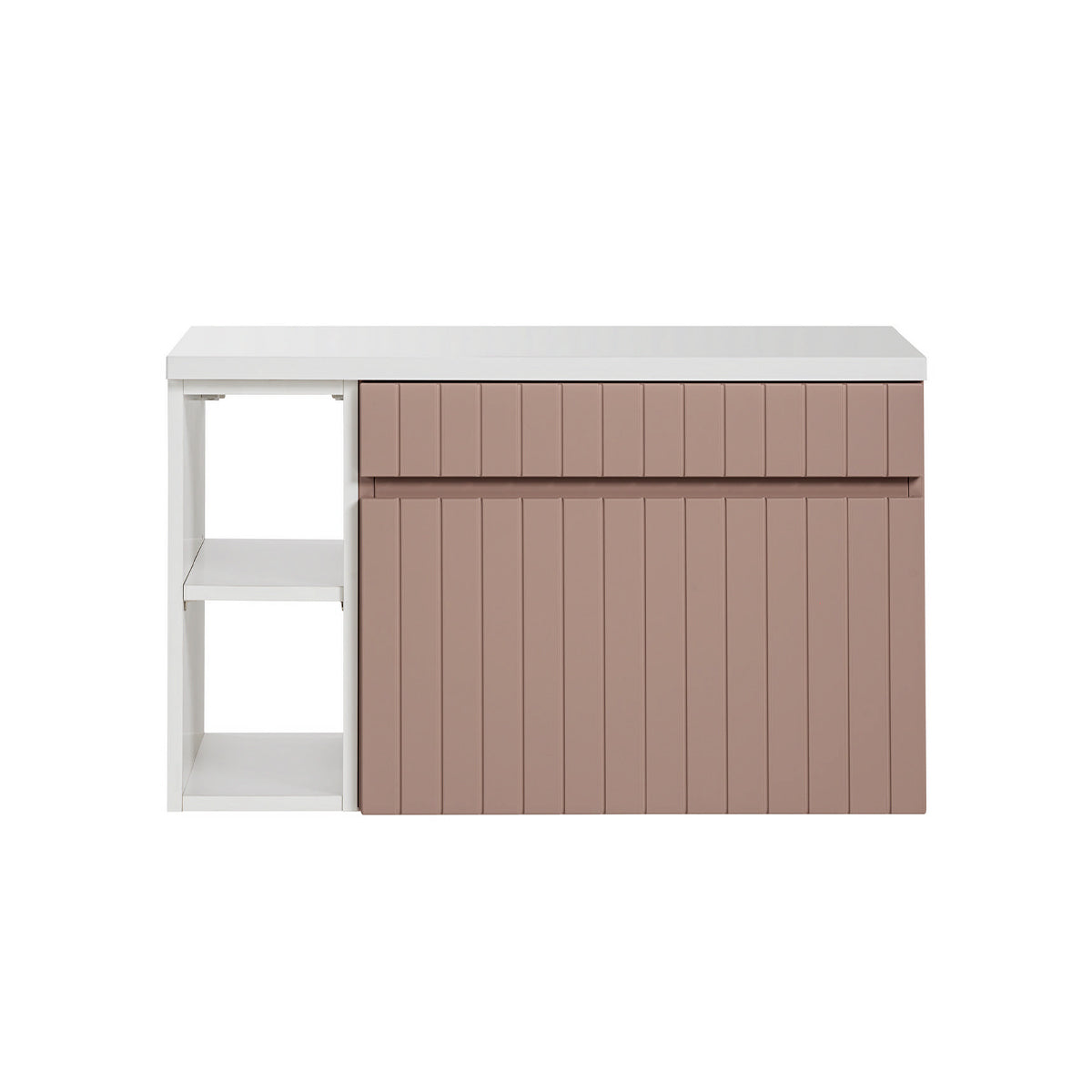 Meuble sous-vasque 80cm 2 niches Zelie Rose et Blanc - vue 3