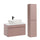 Ensemble meuble simple vasque 80cm et colonne Zelie Rose et Blanc